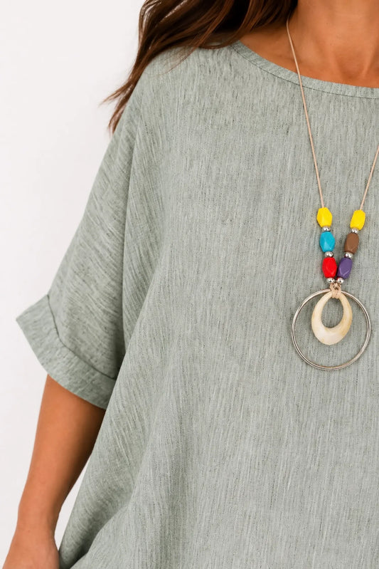 Micha Necklace Top - Washed Sage
