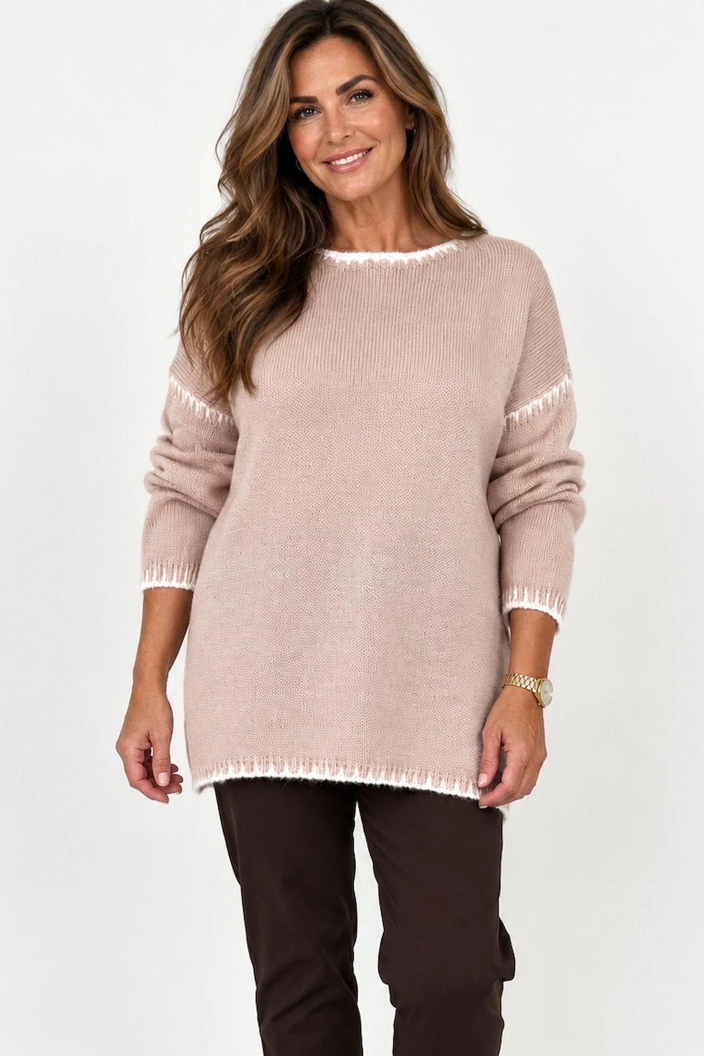 Wool Mix Veronica Lightweight Knit Jumper - Rosewood Pink