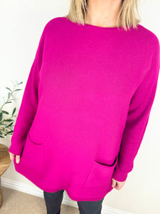 Premium Knit Button Back Double Pocket Viera Jumper AW22