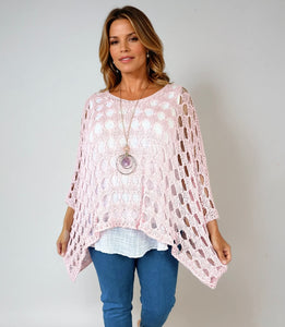 Batwing Varsia Crochet - Baby Pink