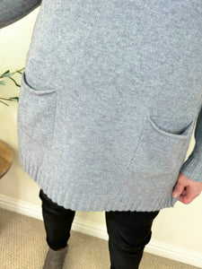 Cosy Knit Double Pocket Roll Neck Jumper