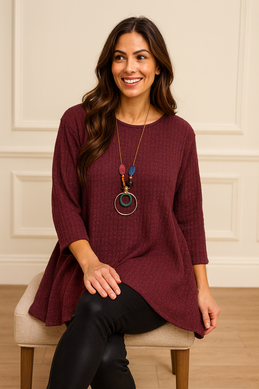 Felicity Necklace Top - Wine