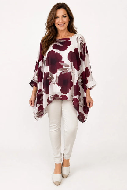 Fully Lined Juliet Batwing Chiffon - Grape