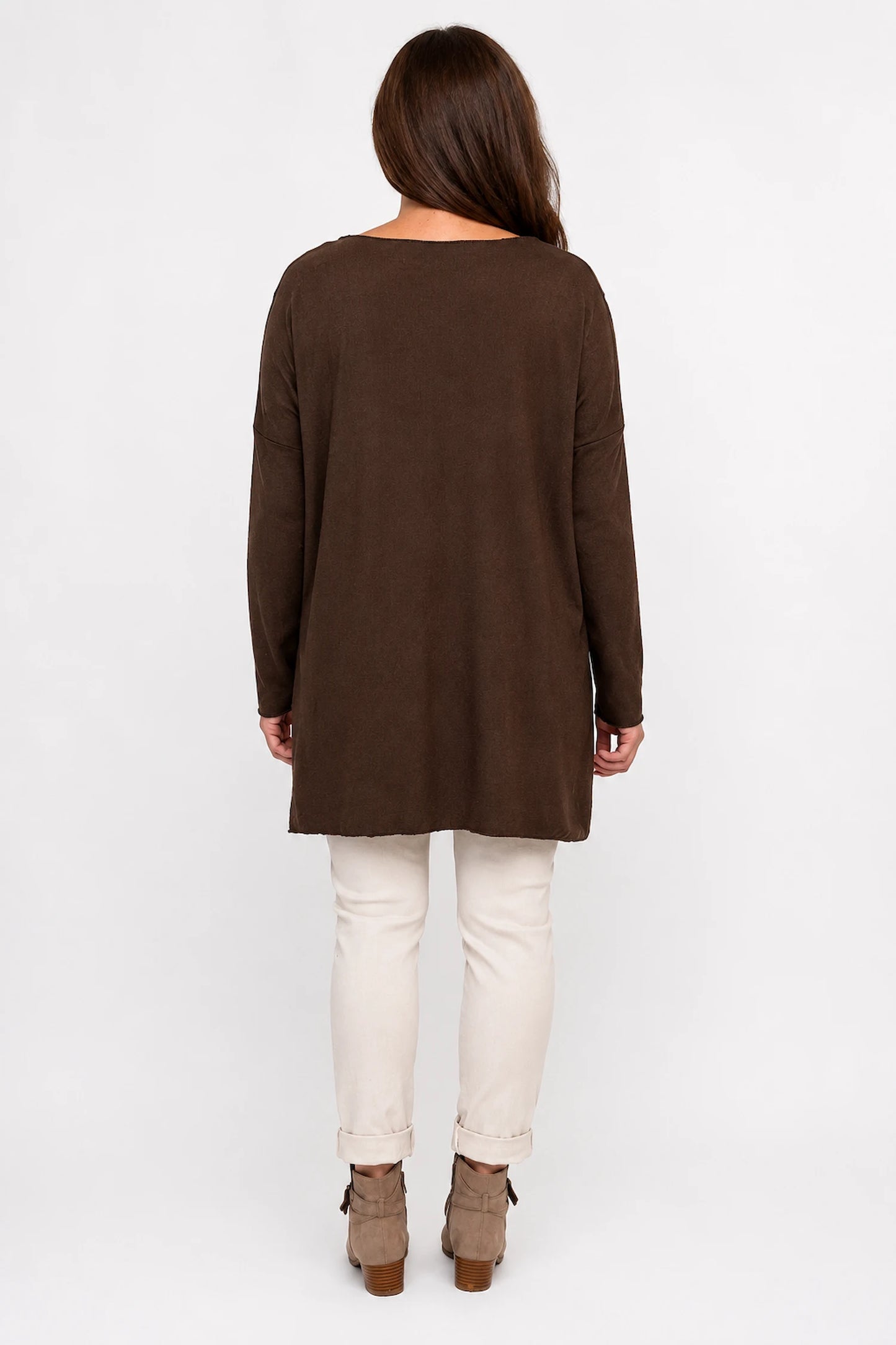 Wool Mix Soft Knit Cassi Top - Chocolate