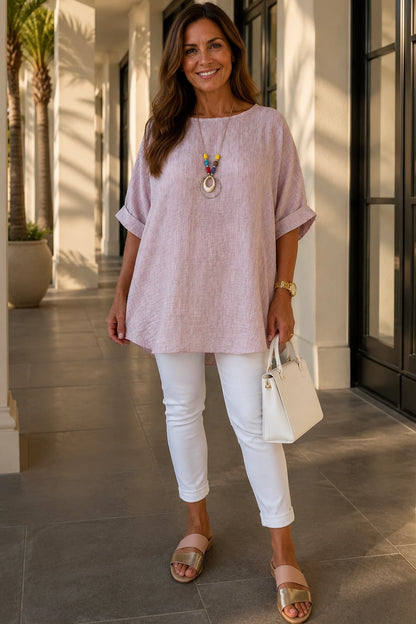 Micha Necklace Top - Washed Rosewood Pink