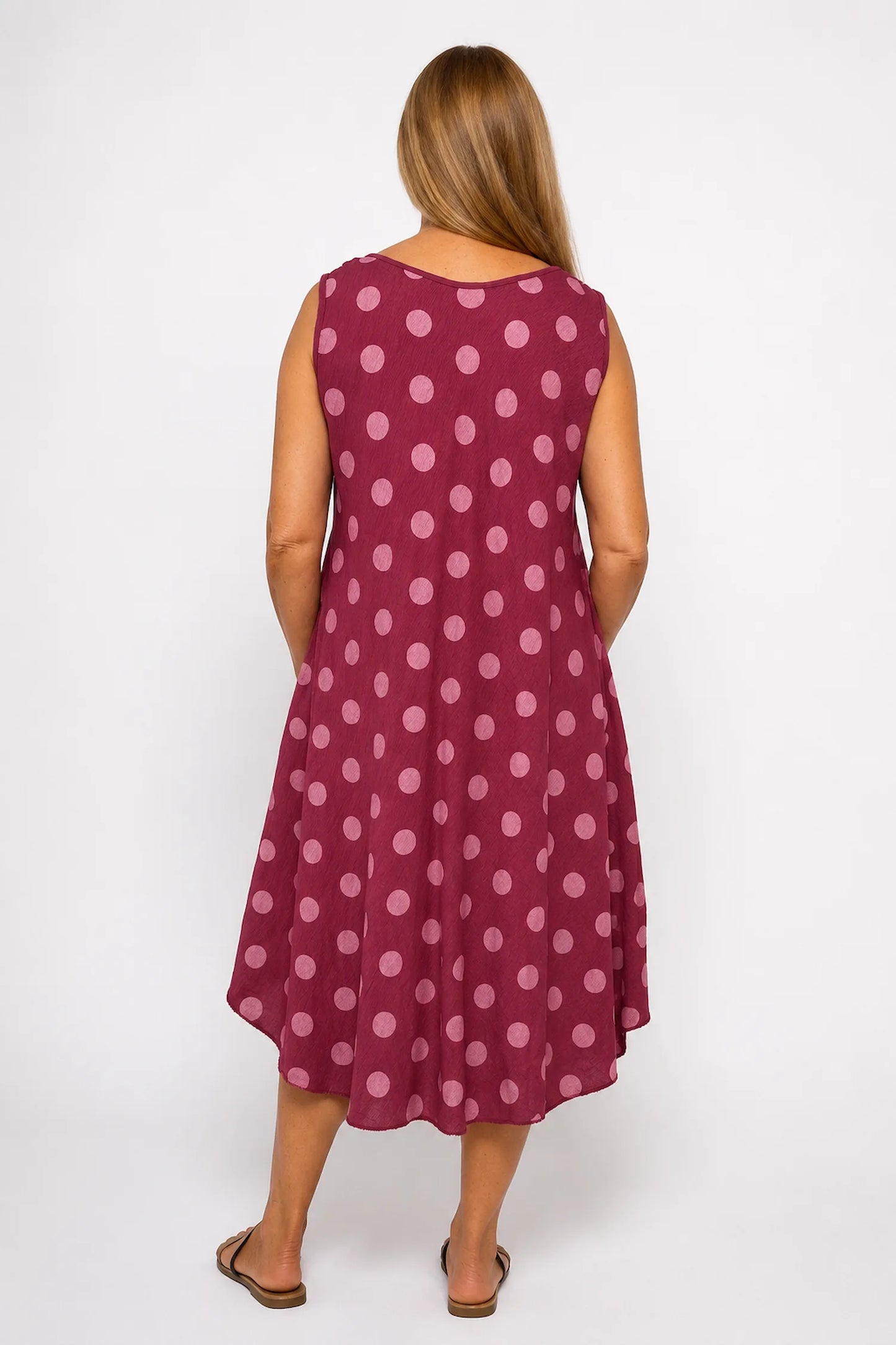 Polka Dot Verity Dress - Grape