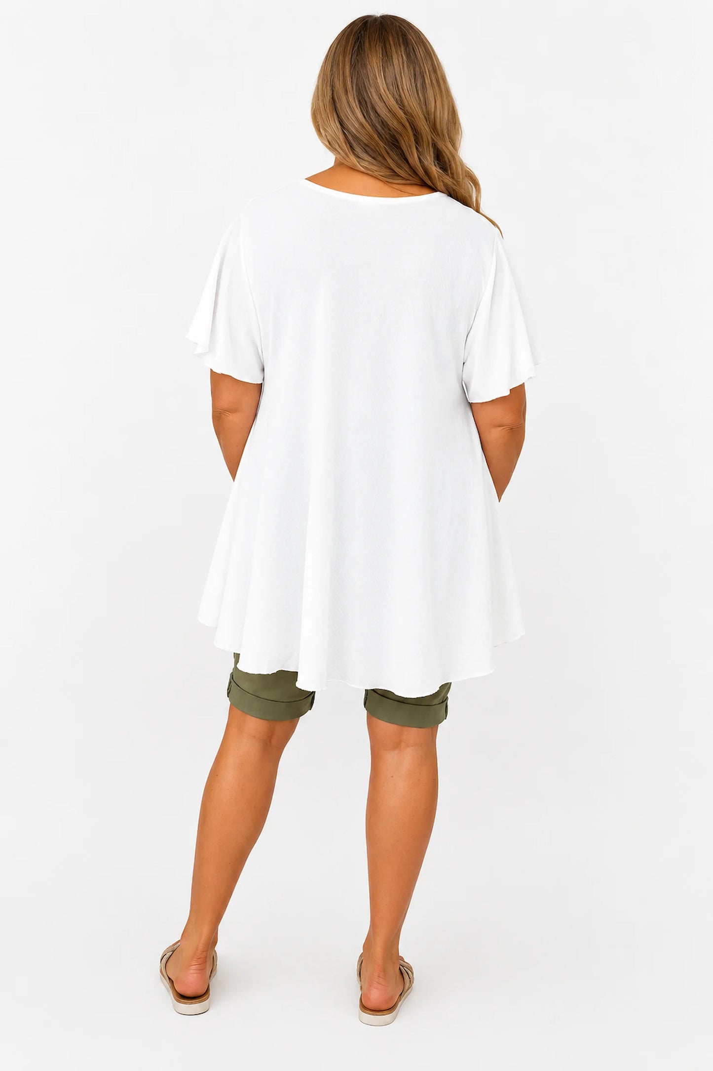 Lightweight Flow Cabrina Necklace Top - White