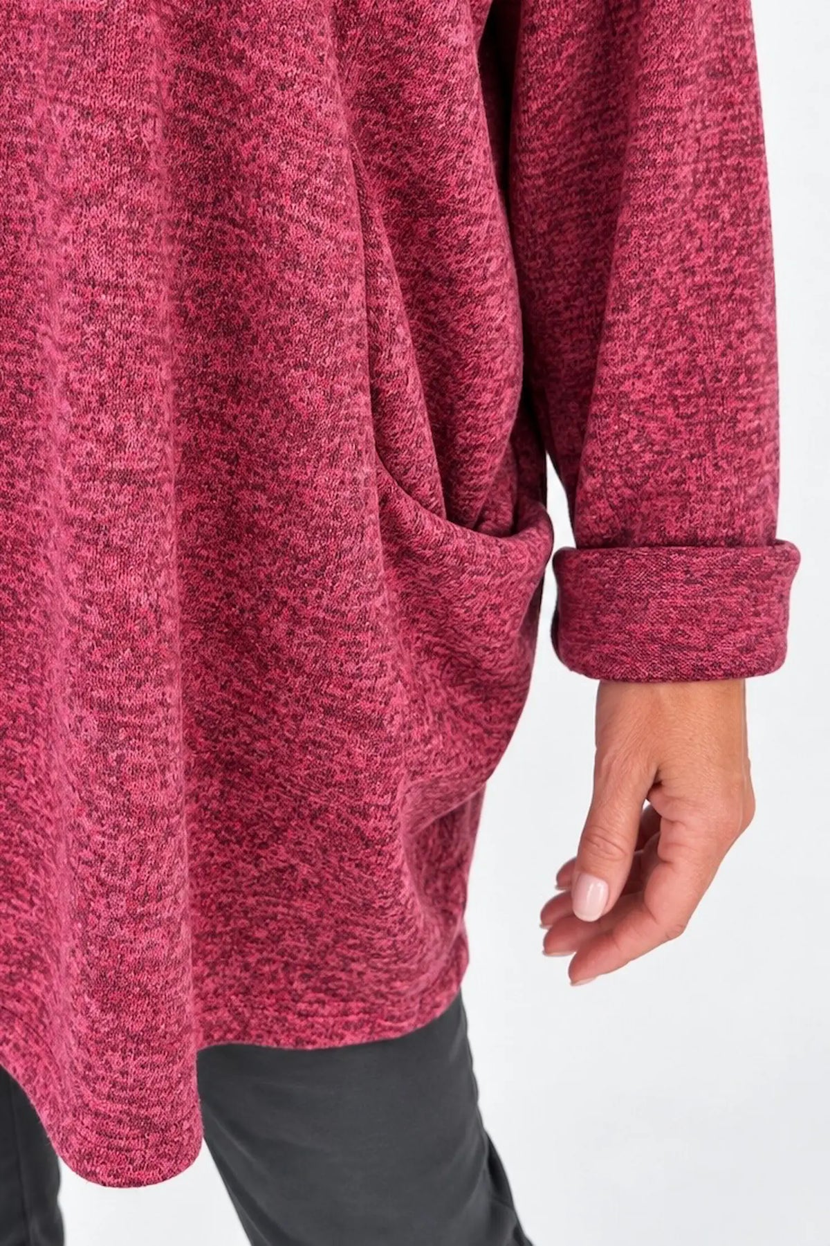 Arabella Tunic Double Pocket Necklace Top - Fleck Italia Wine