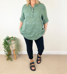 Darcy Embroidered Cotton Shirt