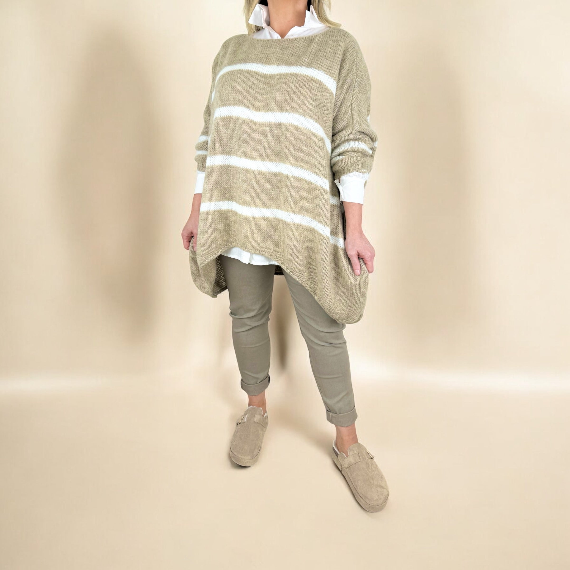 Wool Mix Premium Chunky Knit Striped Vali Jumper AW24