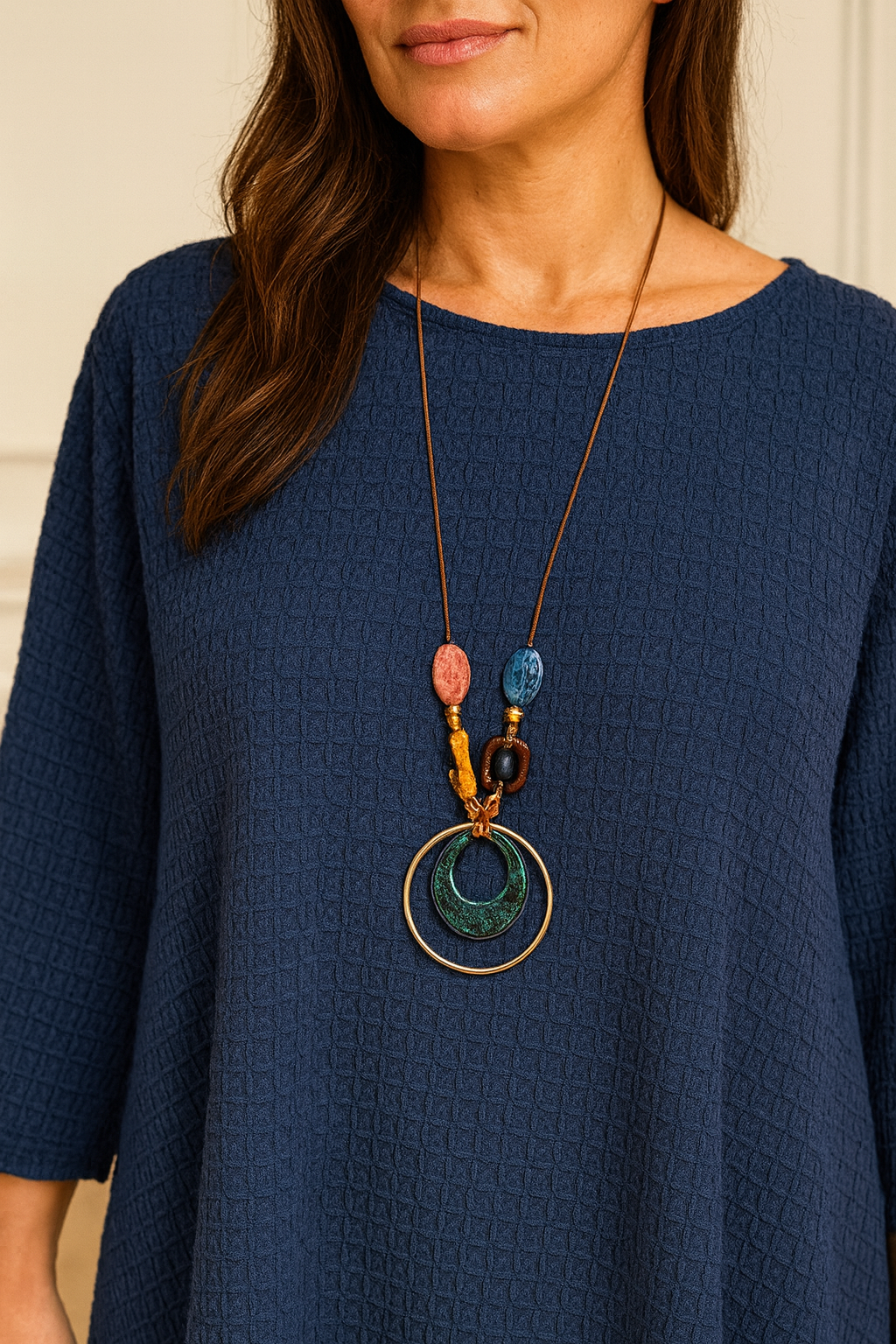 Felicity Necklace Top - Navy