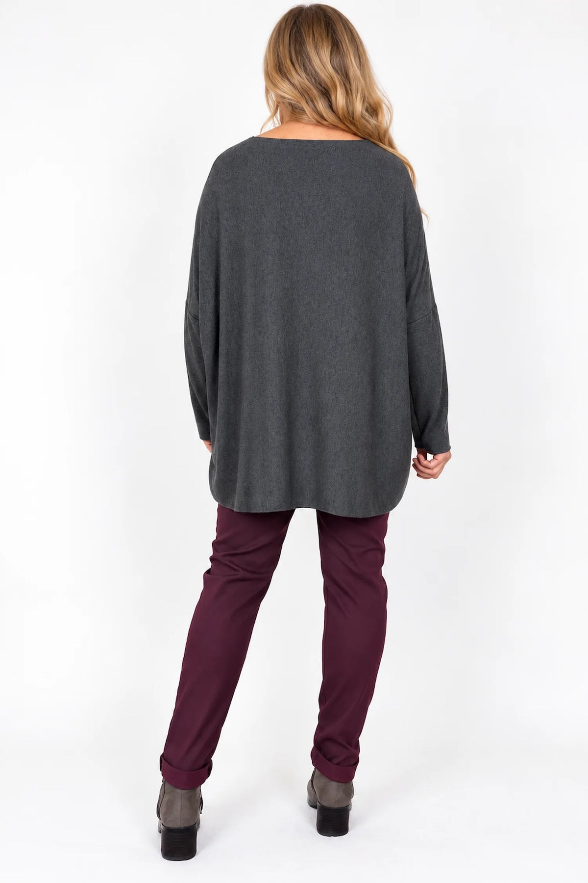 Soft Knit Tuscany Top - Charcoal Grey