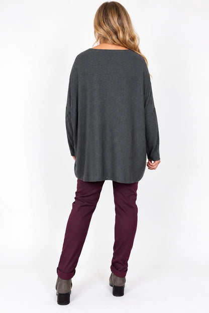 Soft Knit Tuscany Top - Charcoal Grey