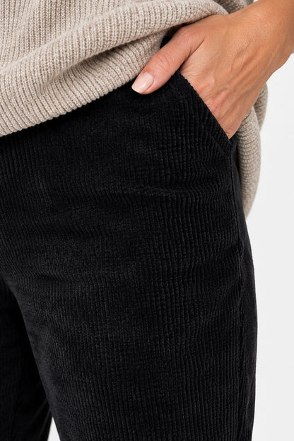 Chenille Double Pocket Bellia Pants - Black