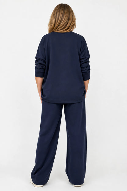 Double Pocket Drawstring Waist Carli Everyday Pants - Navy