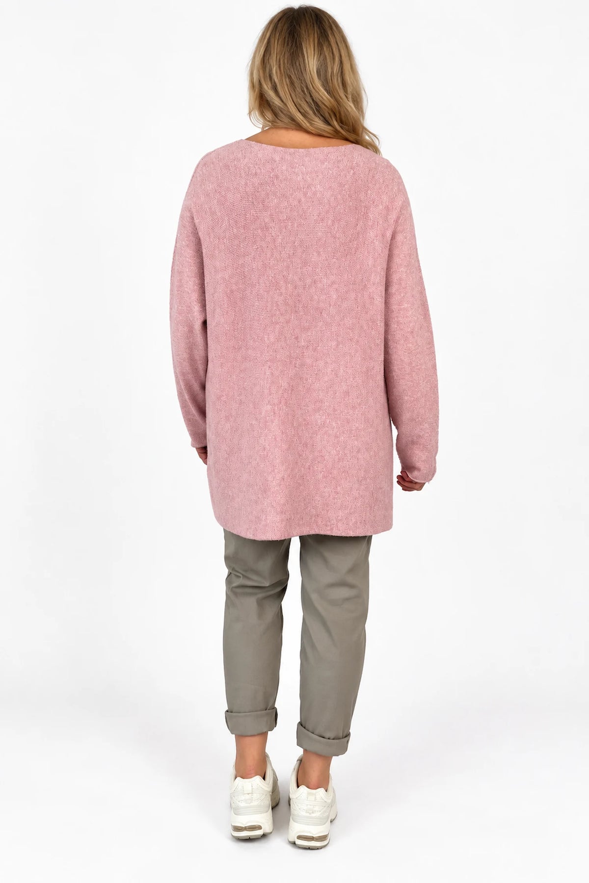 Fine Knit Seam Sleeve Tulia Top - Rosewood Pink