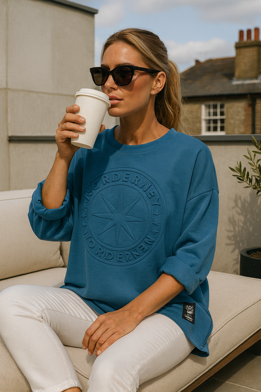 Norderney Badge Detail Sweatshirt - Denim