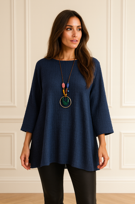 Felicity Necklace Top - Navy