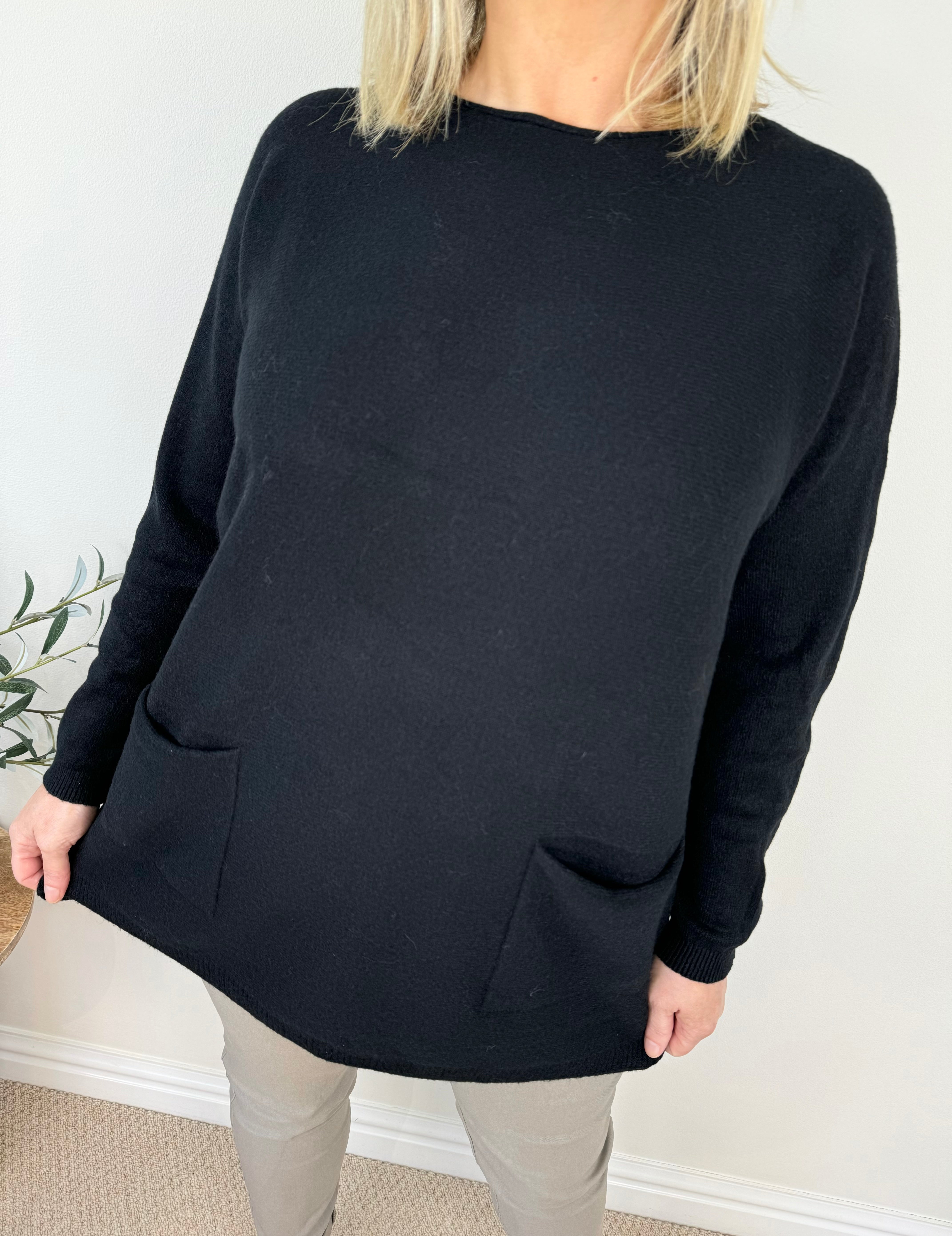 Premium Knit Button Back Double Pocket Viera Jumper AW22