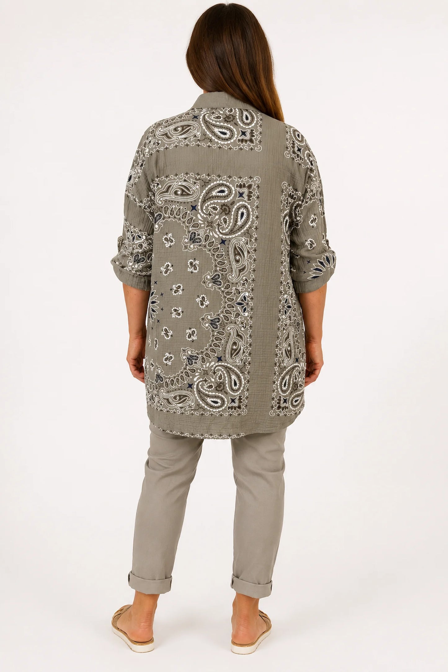 Pure Bubble Cotton Button Sleeve Allisandra Button Shirt - Mocha