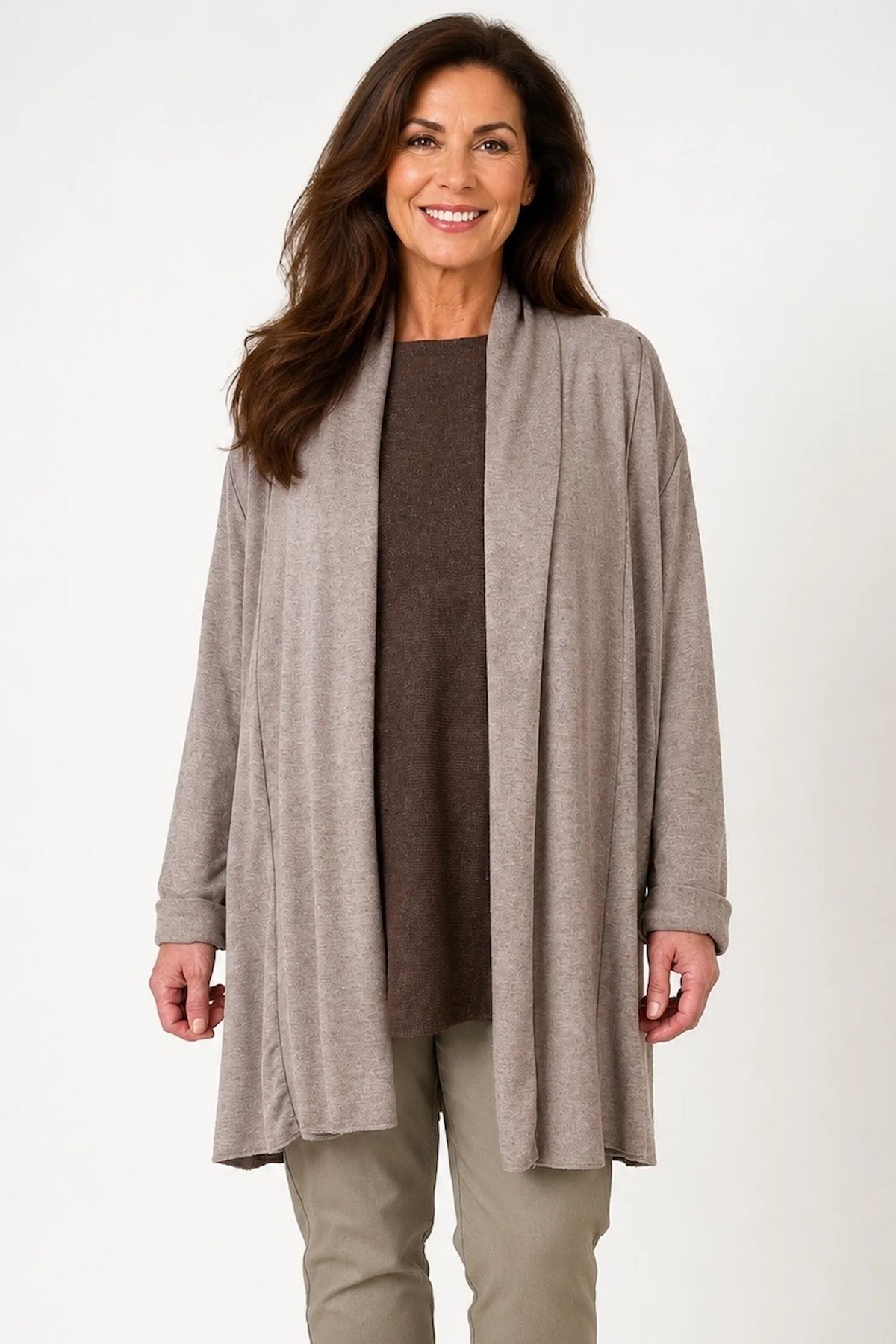 Soft Knit Tropez Cardigan - Fleck Mocha