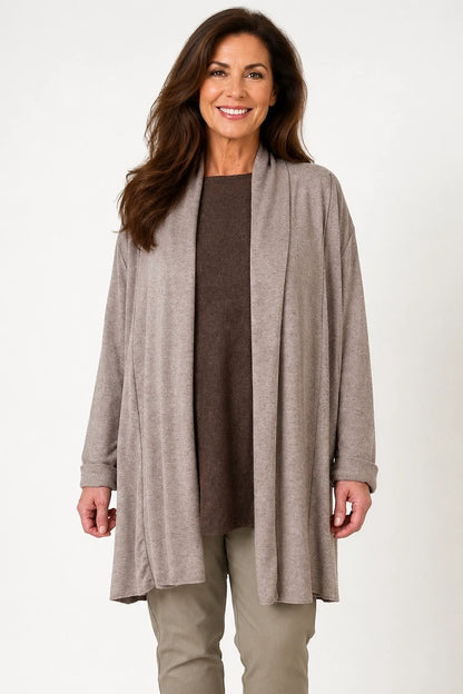 Soft Knit Tropez Cardigan - Fleck Mocha