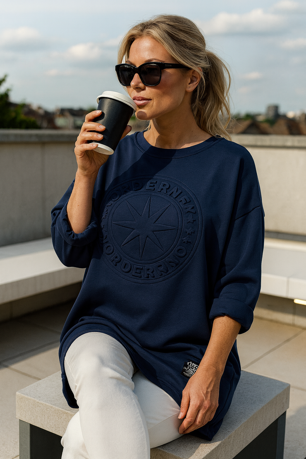 Norderney Badge Detail Sweatshirt - Navy