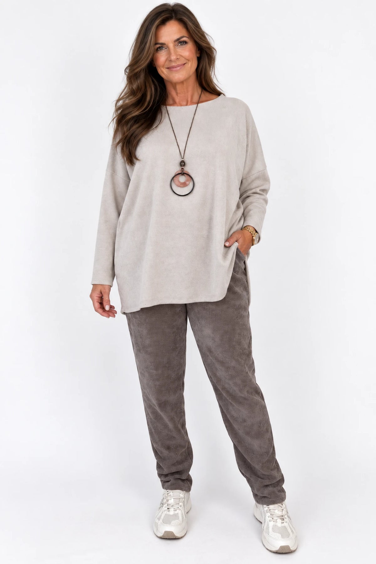 Chenille Double Pocket Bellia Pants - Mocha