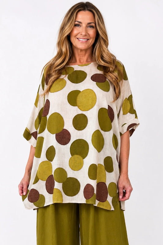Spotted Alexia Top - Lime