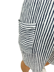Pure Cotton Double Pocket Button Detail Dungaree Shorts - White