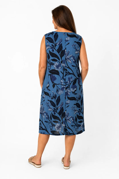 Pure Cotton Double Pocket Sacha Dress - Denim