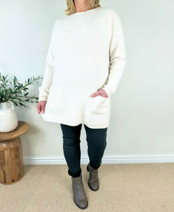 Premium Knit Button Back Double Pocket Viera Jumper AW22