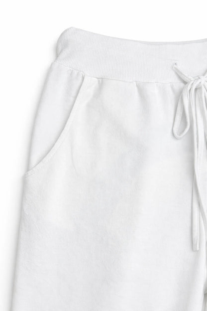 Cotton Elasticated Waist Drawstring Double Pocket Italia Joggers - White