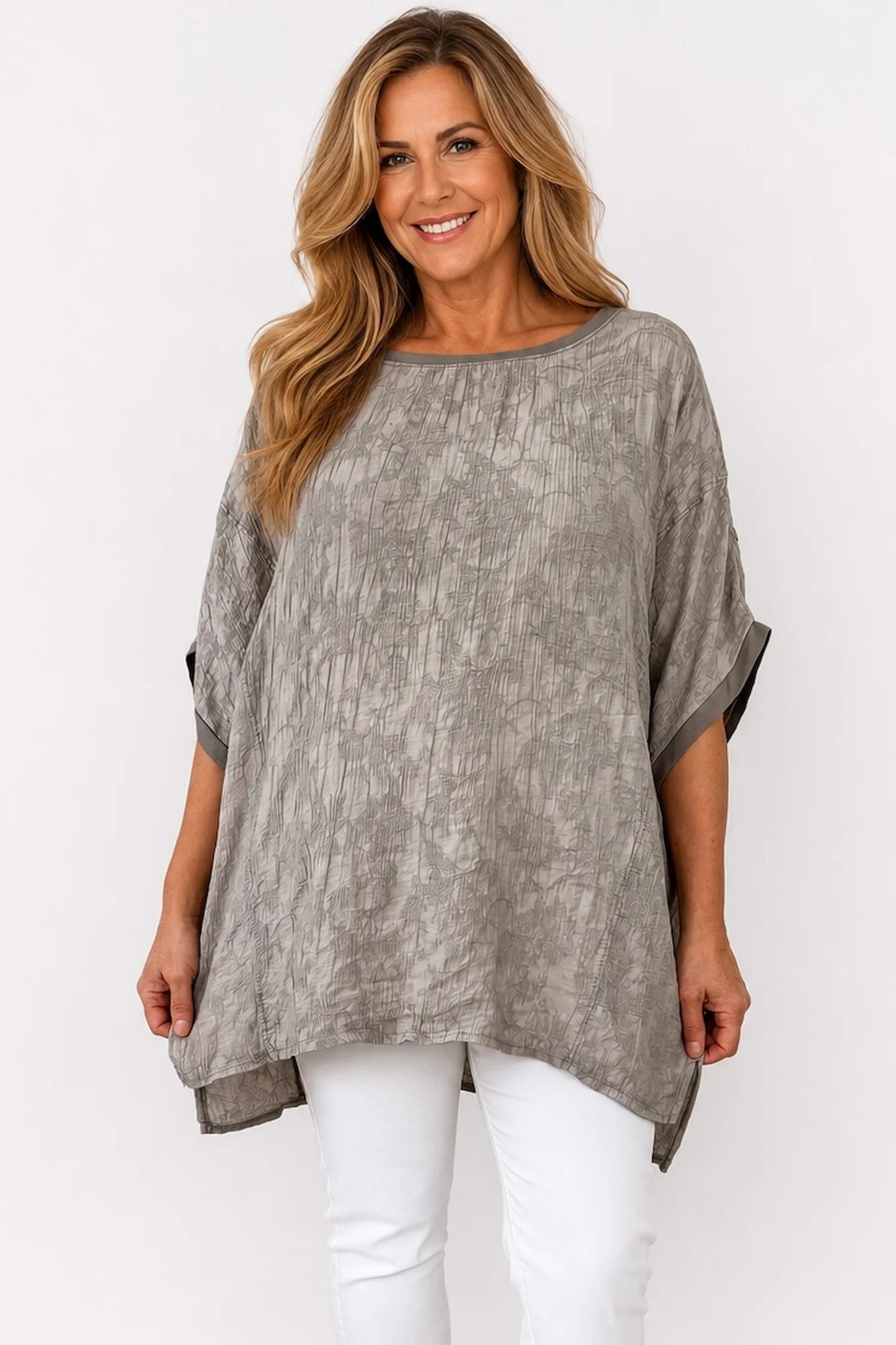 Cotton Lightly Textured Lucinda Top - Mocha