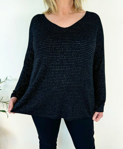 Wool Mix Sparkle Stitch Soft Knit Cecilia Top AW24