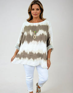 Pure Cotton Summer Breeze Necklace Top - Beige