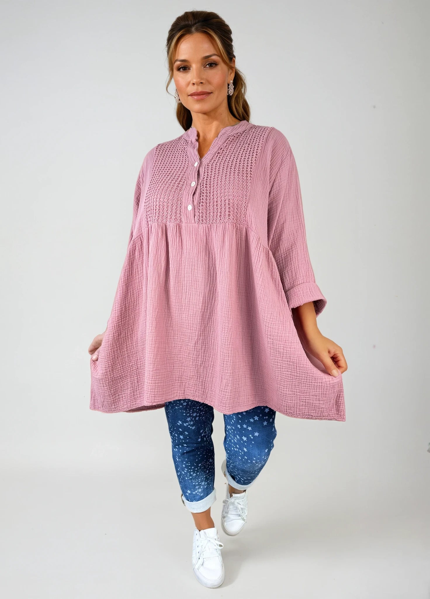 Smock Bubble Cotton Toni Shirt - Rasberry Ripple