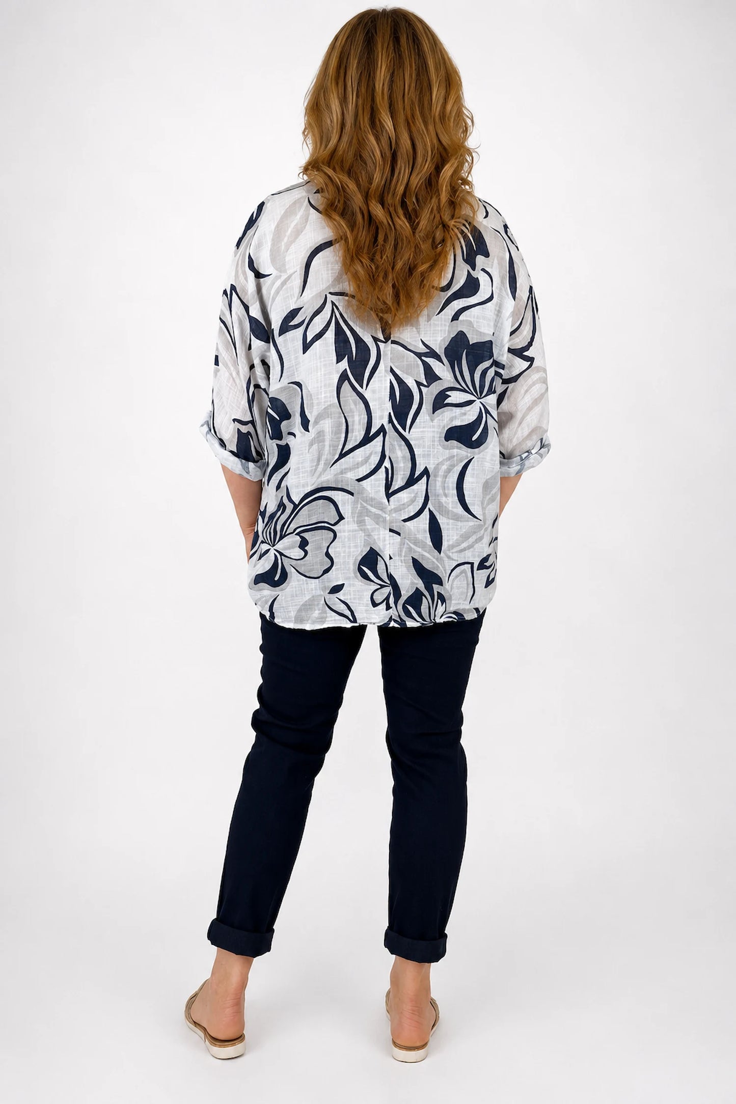Pure Cotton Pesali Necklace Top - White