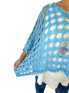 Batwing Varsia Crochet - Baby Blue