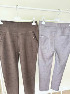 Cotton Button Pocket Double Back Pocket Pants