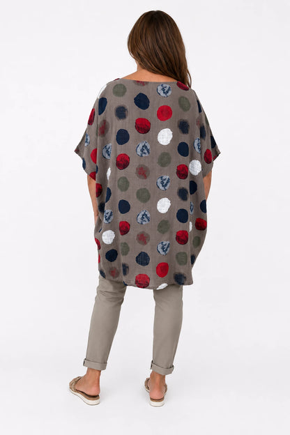 Pure Cotton Double Pocket Carmella Tunic Top - Mocha