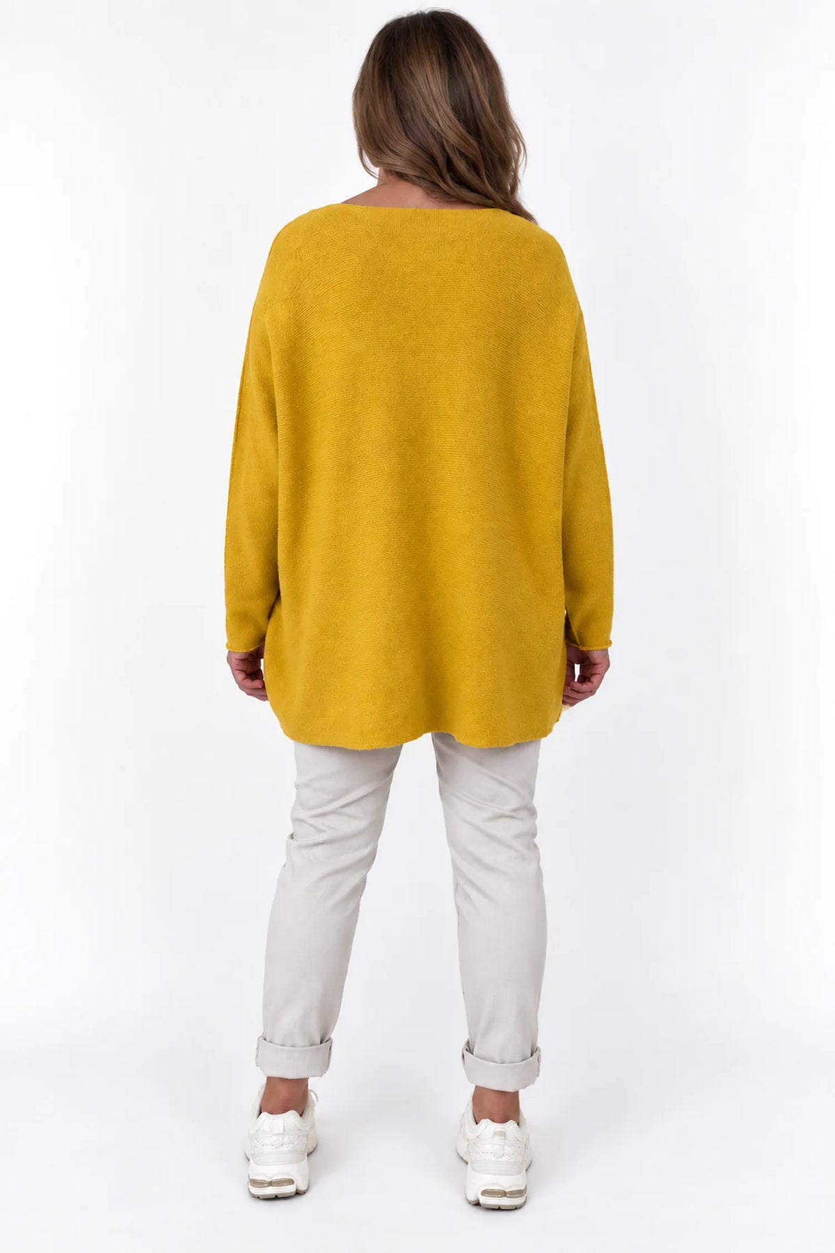 Wool Mix Seam Sleeve Venice Jumper - Mustard