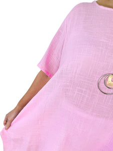 Pure Cotton Cindy Necklace Top - Baby Pink