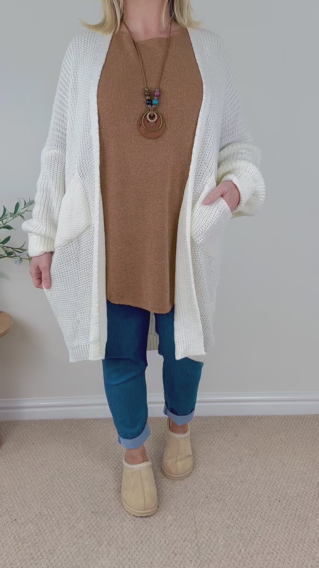 Long Line Double Pocket Aurora Cardigan AW24