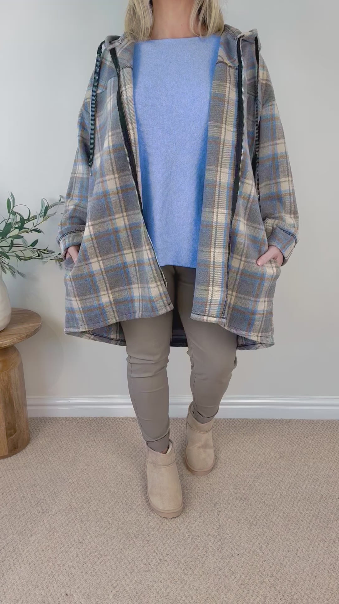 Hooded Check Cotton Liana Jacket AW24